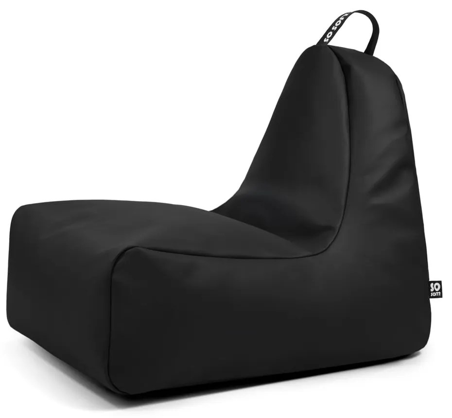 Czarny worek do siedzenia z imitacji skóry Chill XL – So Soft?