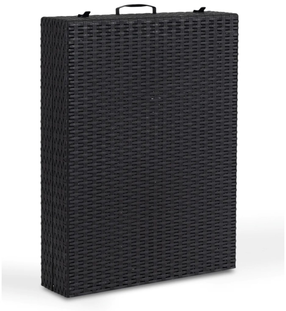 Fotel Ogrodowy Leżak LUIZJANA Technorattan Czarny/Szary