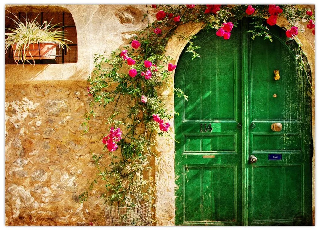 Obraz na szkle starych drzwi (70x50 cm)