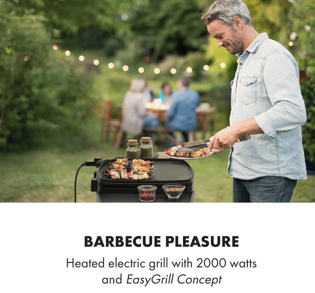 Klarstein Gatsby 3050W 42x37cm Grill elektryczny Czarny