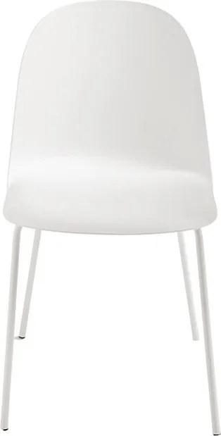 Zestaw 2 nowoczesnych krzeseł „Leandro” z białego polipropylenu z metalową ramą cm 45x50 82h