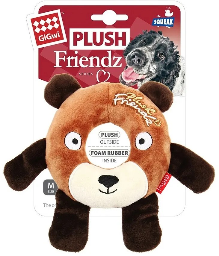 GiGwi Piszcząca zabawka dla psów Plush Friendzmiś, 17 x 16 x 2,5 cm