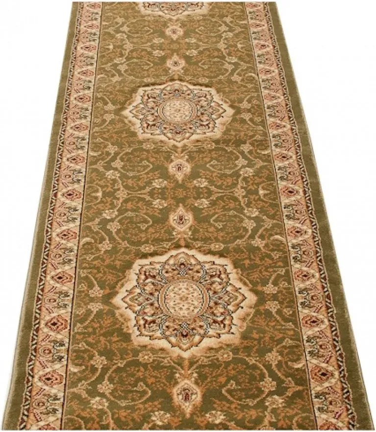 Zielony elegancki chodnik w tradycyjny wzór E1-H06
