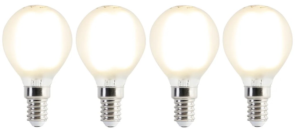 Zestaw 4 żarówek LED E14 P45 matowych 3,5W 360lm 2700K