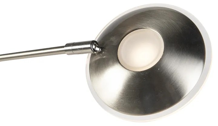 Stalowa lampa podłogowa z ramieniem do czytania, w tym LED i port USB - Sevilla Nowoczesny Oswietlenie wewnetrzne