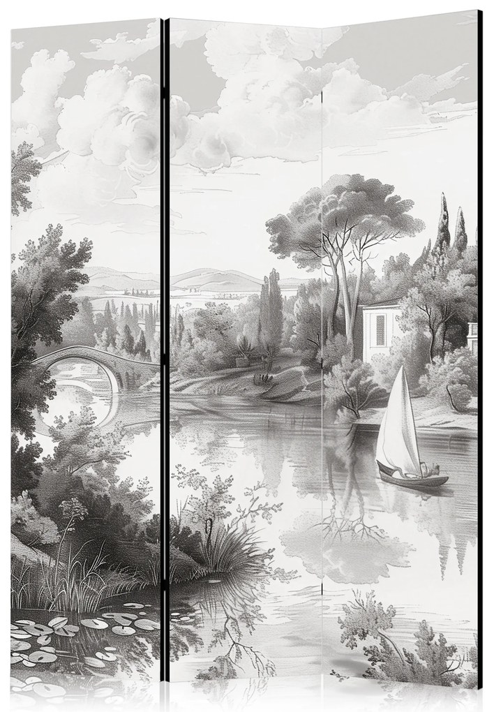 Parawan jednostronny Pejzaże 135x172 cm 3-częściowy szary ARTGEIST B
