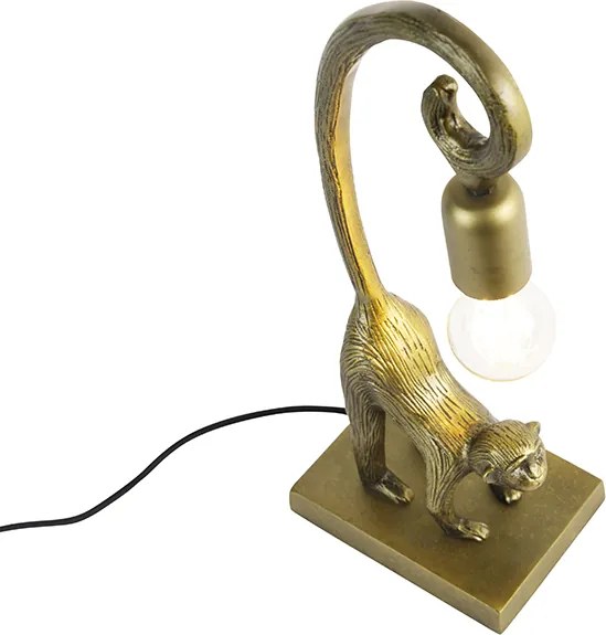 Stylowa lampa stołowa mosiądz - Animal Monkey Hale