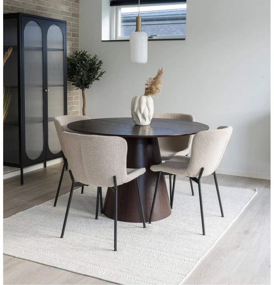 Okrągły stół z blatem w dekorze orzecha ø 120 cm Bolton – House Nordic