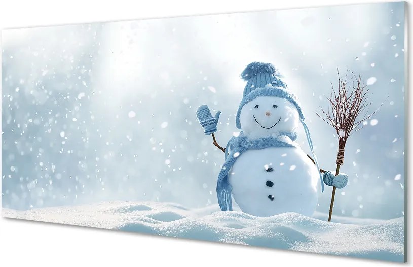 Panel szklany do Kuchni Zimowy Bałwanek