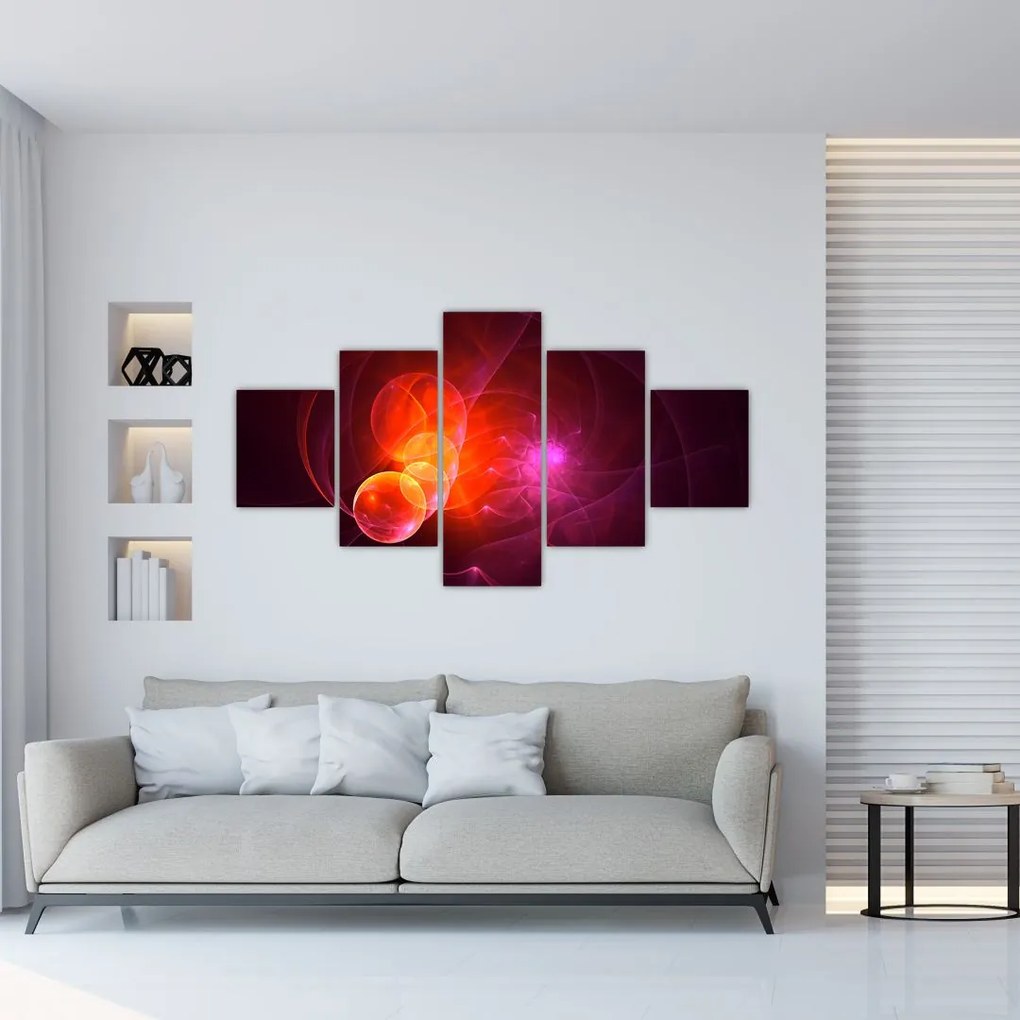 Nowoczesny obraz różowej abstrakcji (125x70 cm)