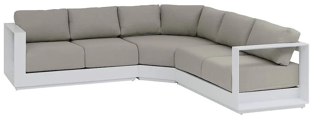 Zestaw narożny aluminiowy dla 5 osób MADRIT (biały)