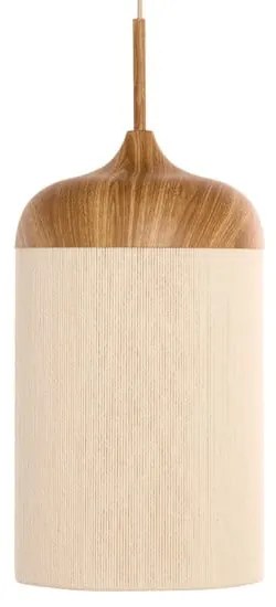 Lampa wisząca w naturalnym kolorze z tekstylnym kloszem ø 16 cm Dania – Light &amp; Living