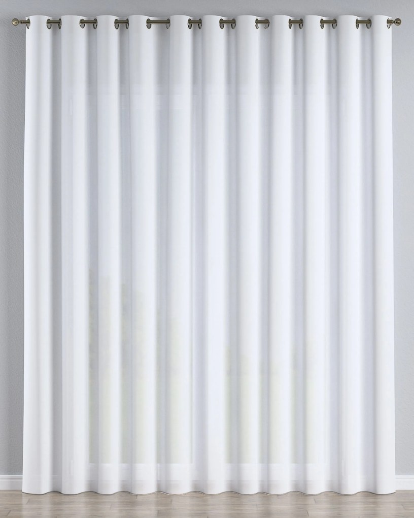 Firana na przelotkach kolor biały tkanina półprzezroczysta, strukturalna