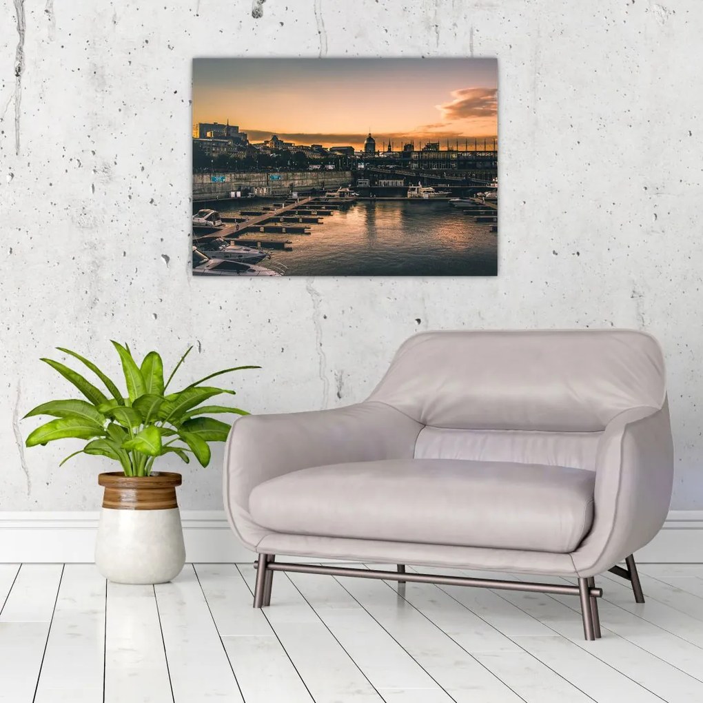 Obraz - miasto portowe (70x50 cm)