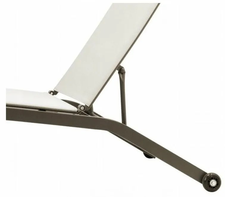 Leżak ogrodowy z kółkami, beżowy, 195 x 90 x 63 cm