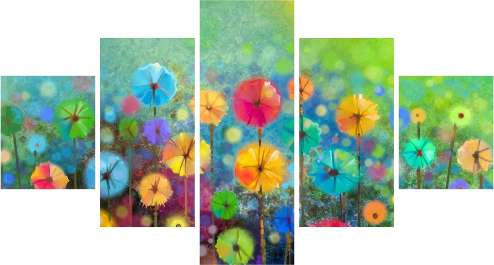 Obraz - Abstrakcyjne kwiaty (125x70 cm)