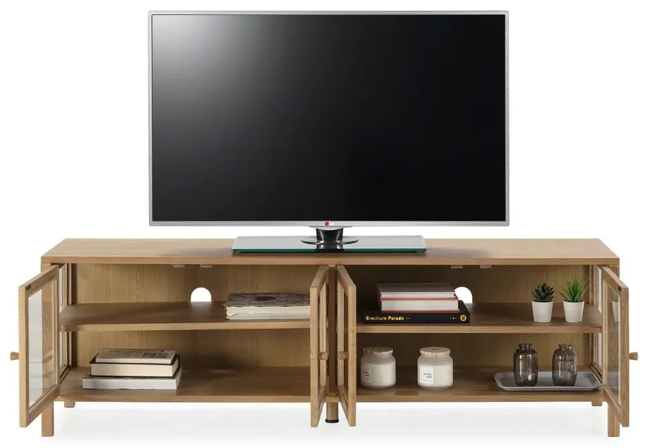 Szafka pod TV w dekorze dębu w naturalnym kolorze 160x50x40 cm Ceci – MOME