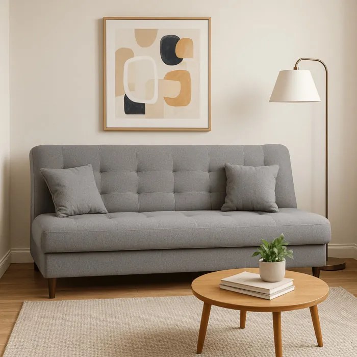 Sofa z Funkcją Spania NEPAL Wersalka Rozkładana Dwuosobowa Szara Nowoczesna do Salonu
