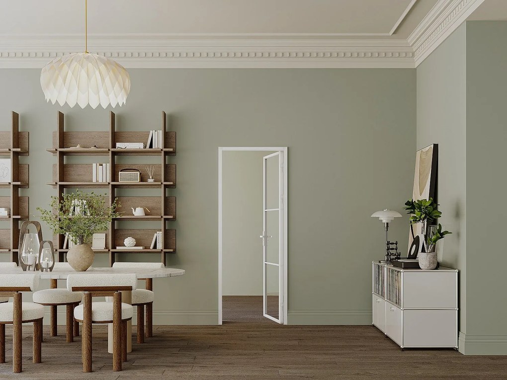 Blok drzwiowy odwracalny z aluminium i szkła hartowanego – W204 x S93 cm – Biały – MASERU
