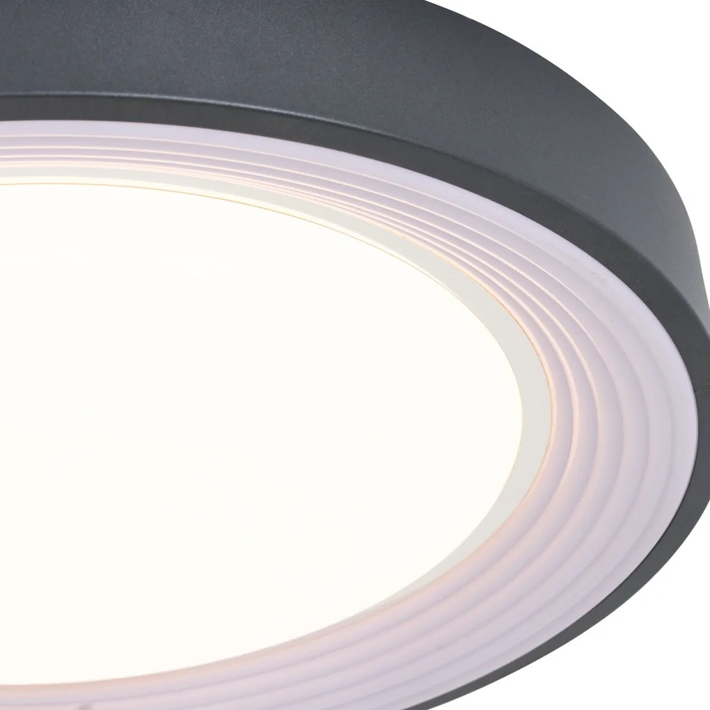 Nowoczesna lampa sufitowa szara z białym 48 cm z możliwością ściemniania LED - Kanton Nowoczesny Oswietlenie wewnetrzne