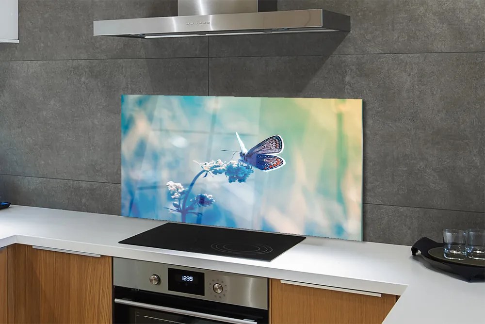 Panel Kuchenny Szklany Delikatność Barwnego Motyla