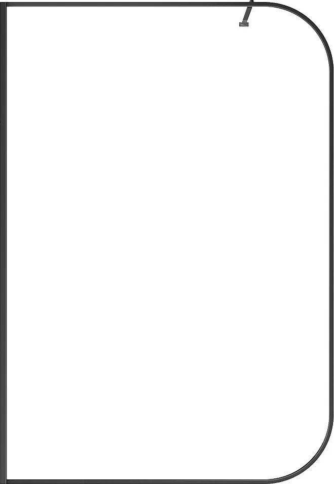 Ścianka prysznicowa zaokrąglona do kabiny walk-in - 140 x 200 cm - Czarny mat - DOUYANO