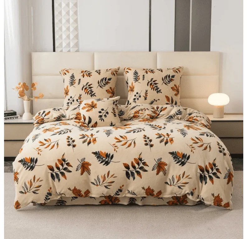 PrzytulneMieszkanie.pl PrzytulneMieszkanie.pl Pościel z mikropluszu AUTUMNA kremowa Rozmiar pościeli: 70 x 90 cm | 140 x 220 cm