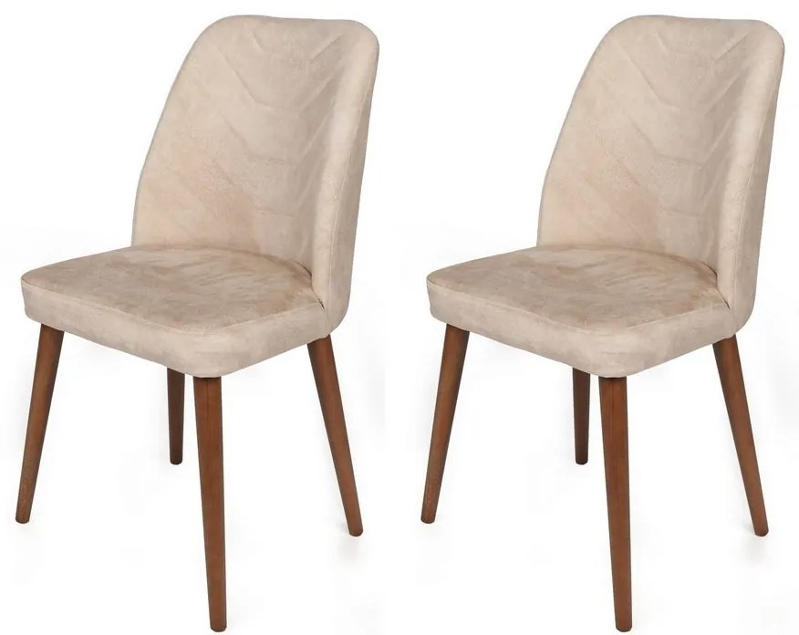 Zestaw krzeseł do jadalni Dallas Beige and Walnut,2 szt.