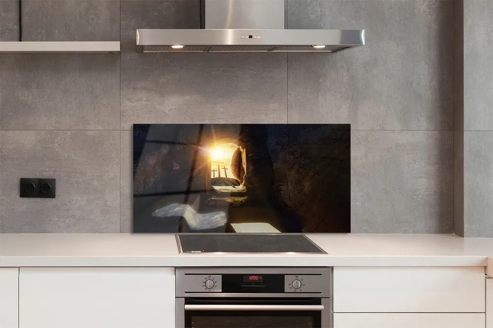 Szklany Panel Jaskinia i Krzyże o Poranku