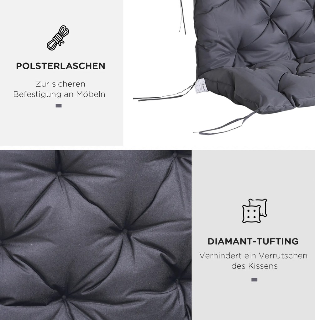 Outsunny poduszka na ławkę poduszka oparcia na ławce 150x98x8 cm