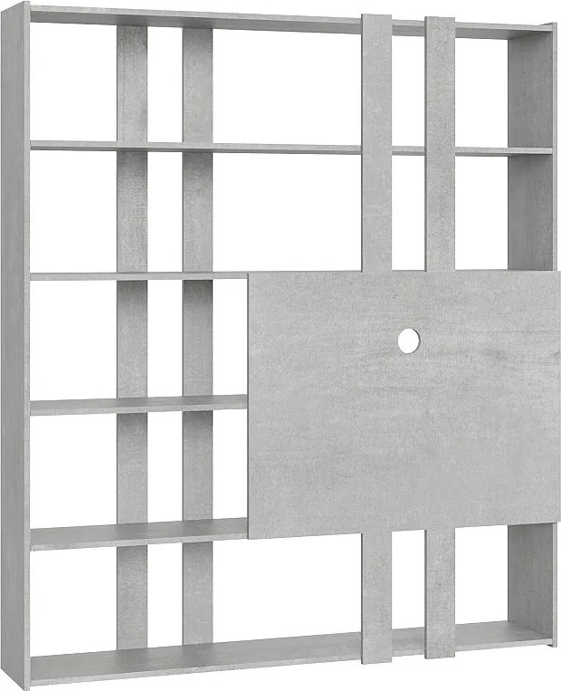 Regał otwarty Kato H z panelem TV Cementu