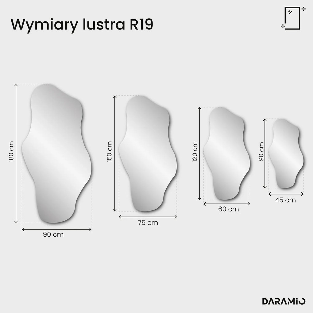 Nieregularne lustro fazowane Pure R19