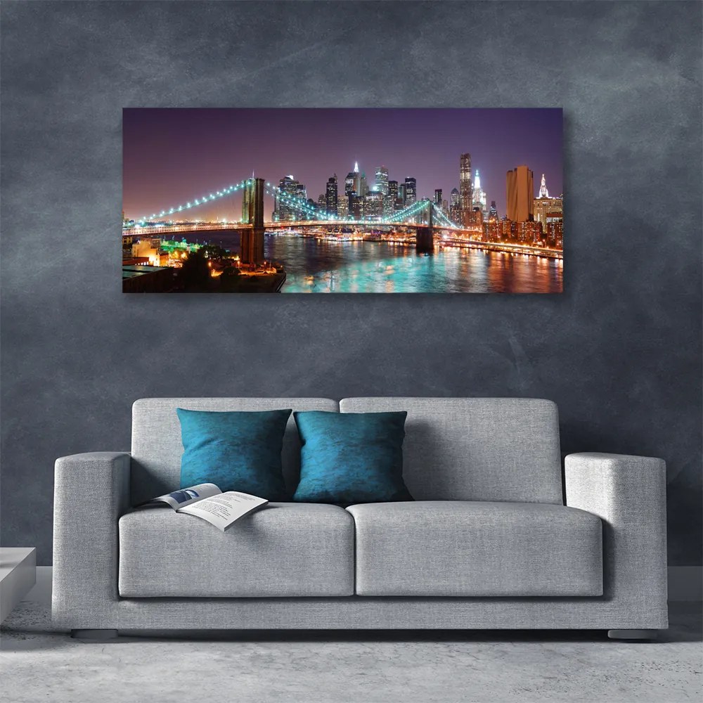 Zdjęcie na płótnie Wieczorne Światła Wielkiego Mostu