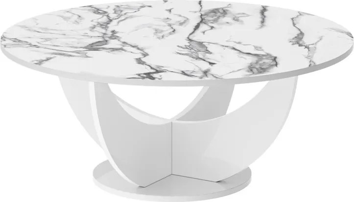 Okrągły stolik kawowy Capri 100 Hubertus marmur połysk