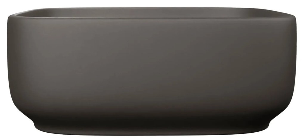 Umywalka ceramiczna nablatowa kwadratowa brązowa bez otworu na baterię 40x40 cm UNO 2 Mokka Matt