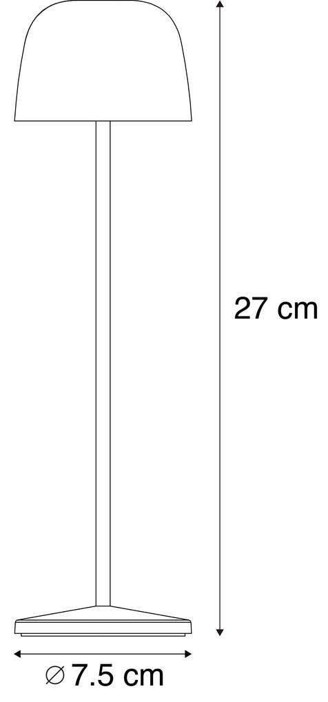 Zewnetrzna Lampa stołowa rdzawobrązowa z możliwością ładowania LED ze stacją ładującą IP65 - Raika Nowoczesny Oswietlenie zewnetrzne
