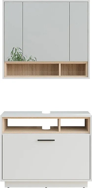 Zestaw mebli łazienkowych biały/sonoma 80x35x64 beatrice
