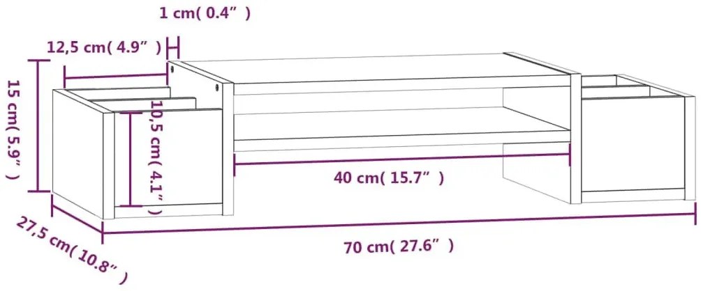 Biała podstawka pod monitor z półką - Mauricis