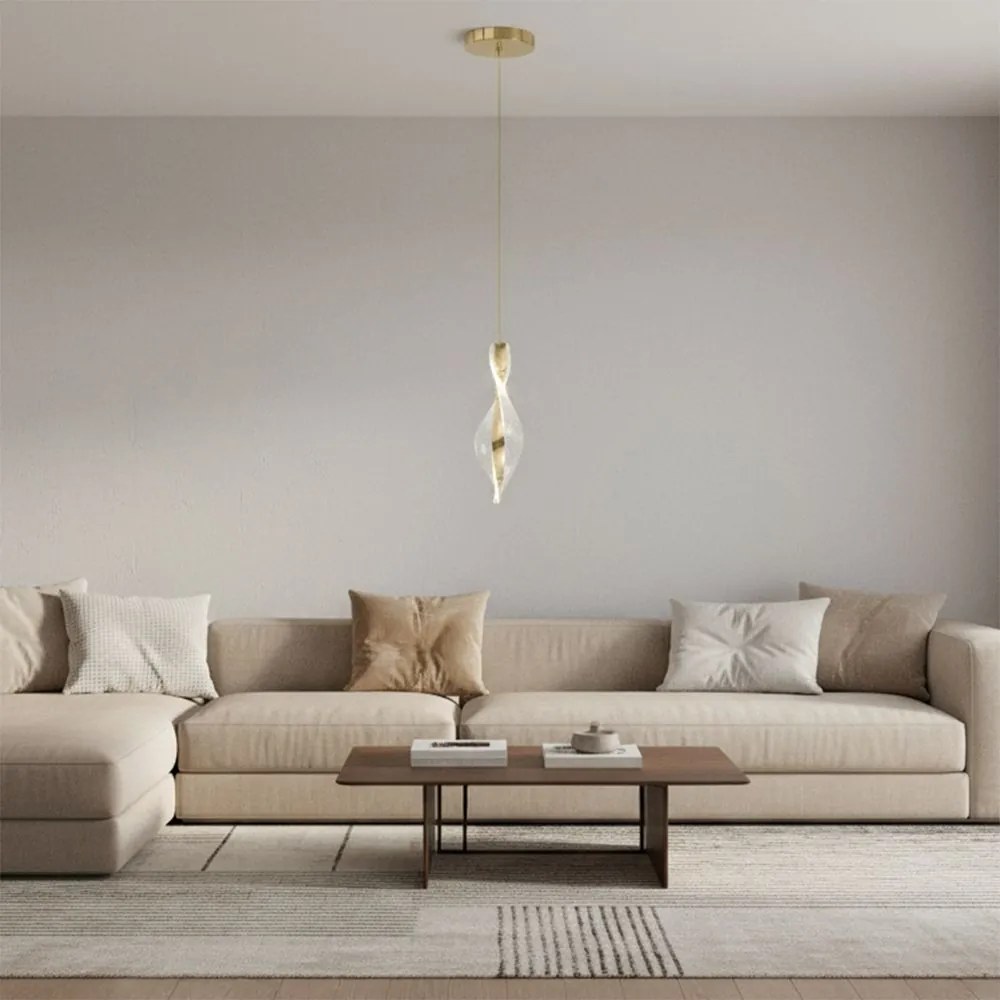 LAMPA SUFITOWA WISZĄCA LED G120-CP GOLD