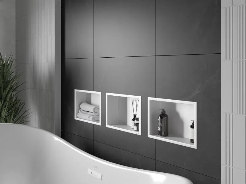 Mexen X-Wall-R półka wnękowa z kołnierzem 30 x 20 cm, biała - 1920302010