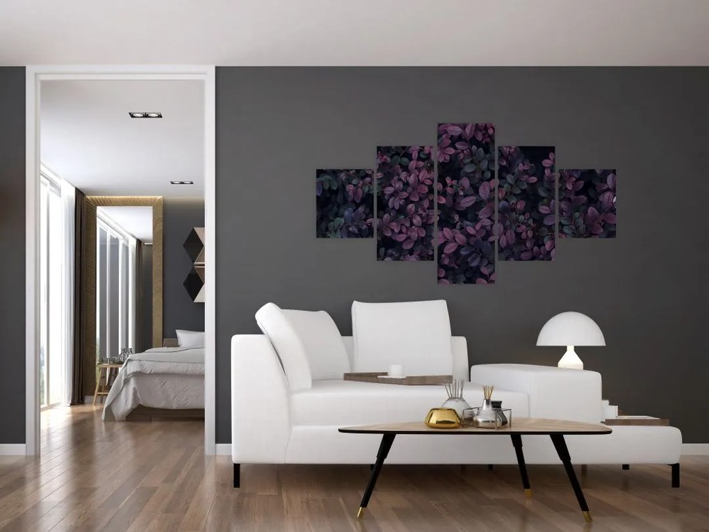 Obraz ciemnoczerwonych liści (125x70 cm)