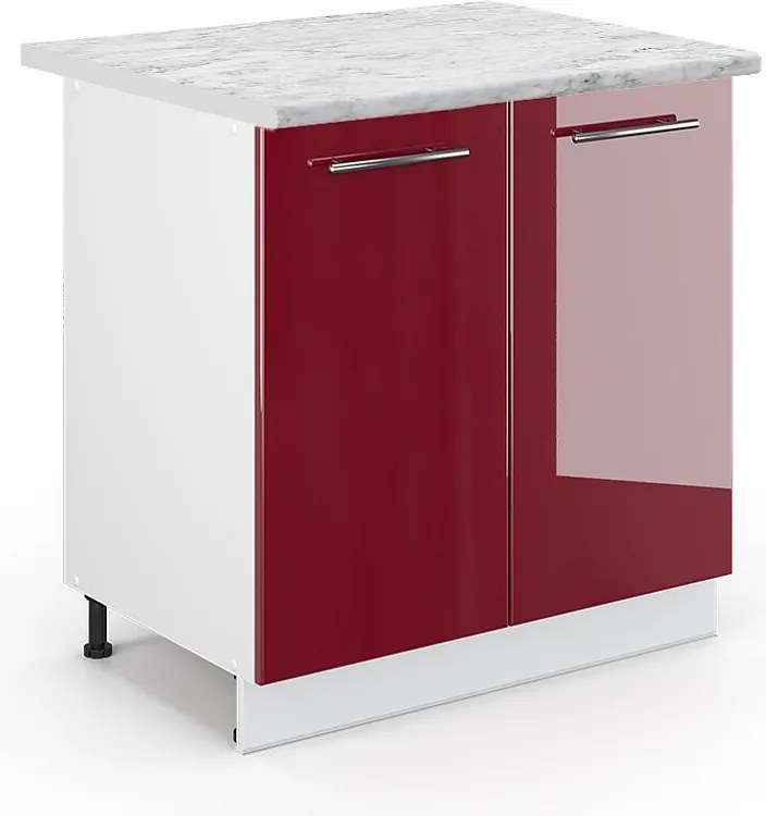 Szafka pod zlew bordowa czerwień wysoki połysk 80x60x82 fame-line