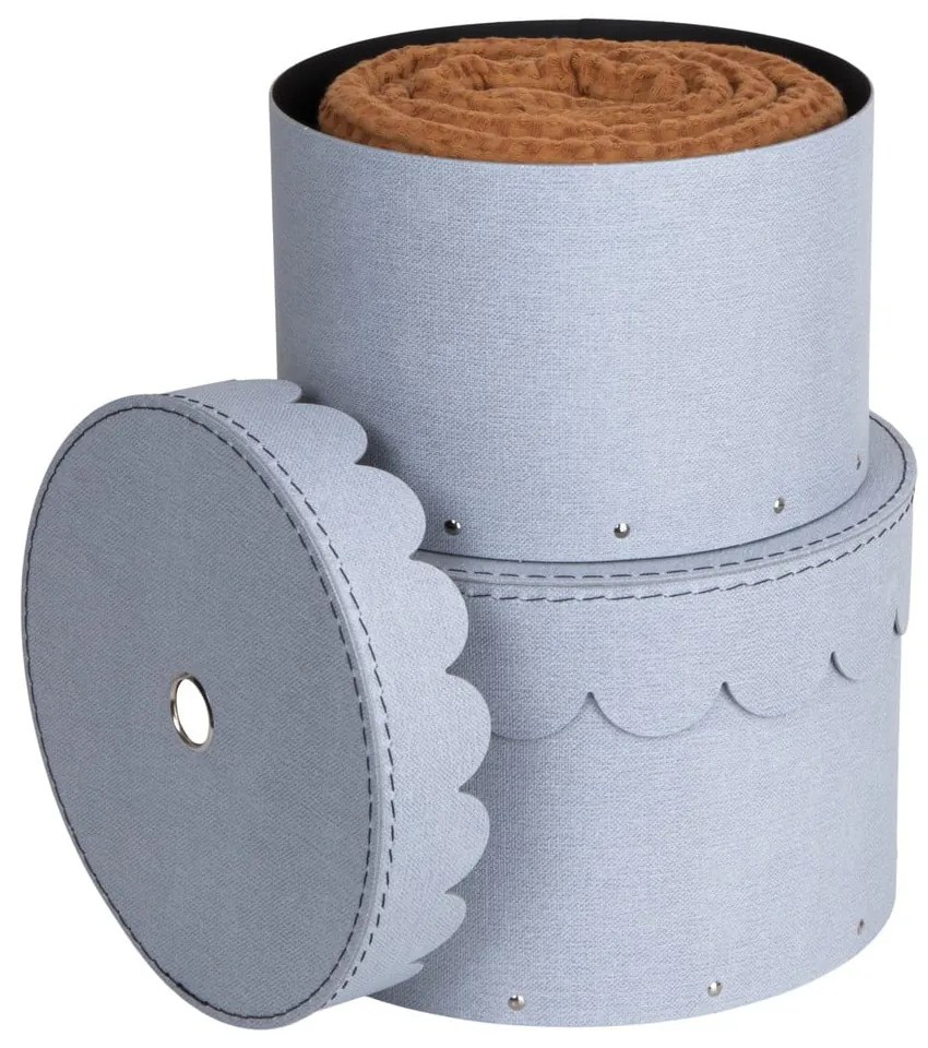 Jasnoszare kartonowe pojemniki z pokrywką zestaw 2 szt. ø 26x17,5 cm Wilma – Bigso Box of Sweden