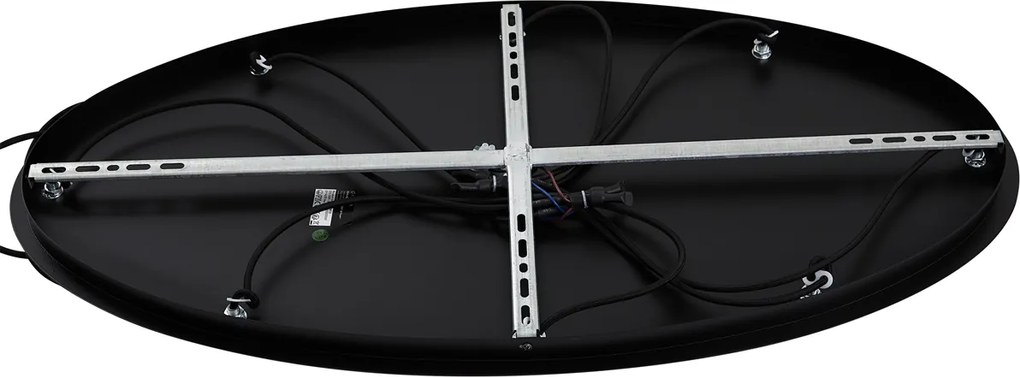 Nowoczesna lampa wisząca czarna z przydymionym szkłem 9-źródłowa - Jia