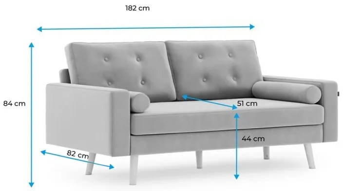 Ciemnobrązowa 3-osobowa sofa MANDI
