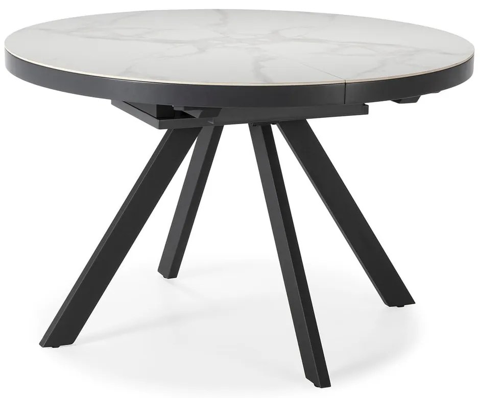 Okrągły rozkładany stół z dodatkowym blatem z ceramicznym blatem ø 120 cm Bela – Marckeric