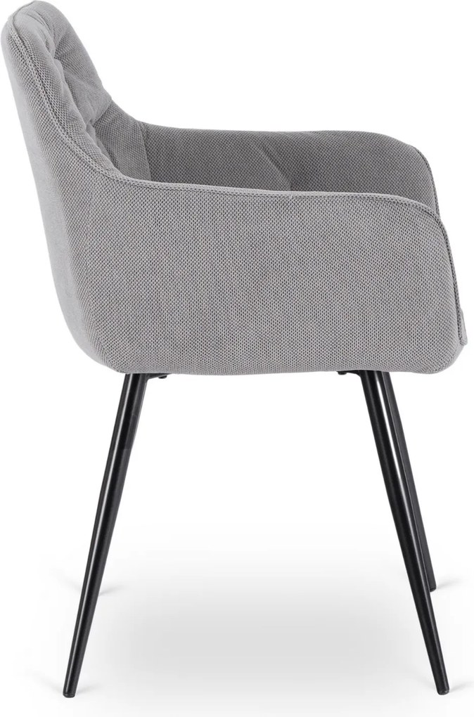 Krzesło Tapicerowane do Salonu MODESTO Szare Nowoczesne Loft
