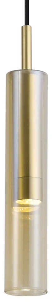 Nowoczesny reflektor złoty z bursztynowym szkłem do systemu szynowego 1-fazowego - Slimline Loyce Nowoczesny Oswietlenie wewnetrzne