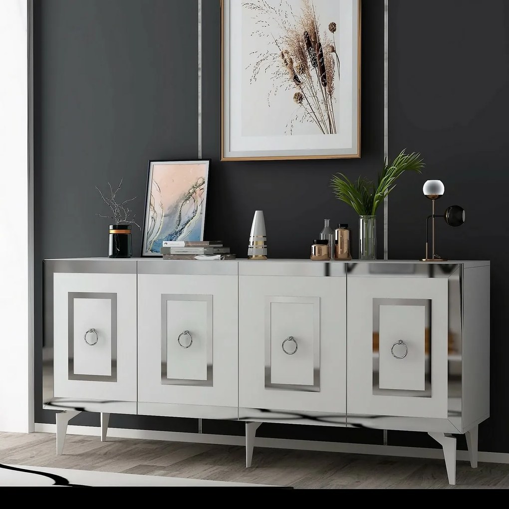 Szafka Karya White and Silver