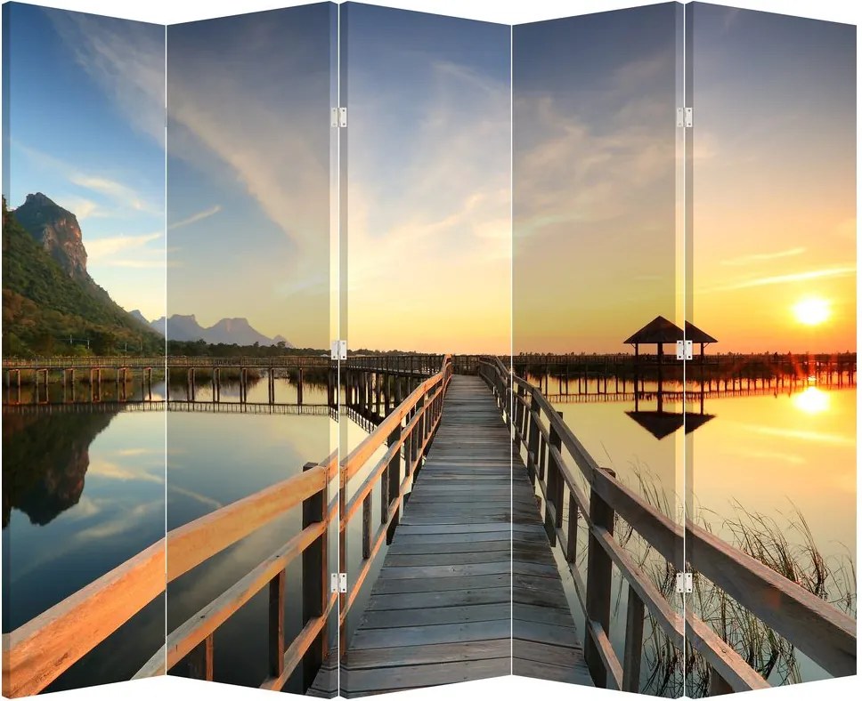 Parawan - Drewniane molo (210x170 cm)